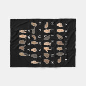 Gebärdensprache Asl Hand Gesture Taube Bewusstsein Fleecedecke (Vorderseite (Horizontal))