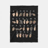 Gebärdensprache Asl Hand Gesture Taube Bewusstsein Fleecedecke (Vorderseite)