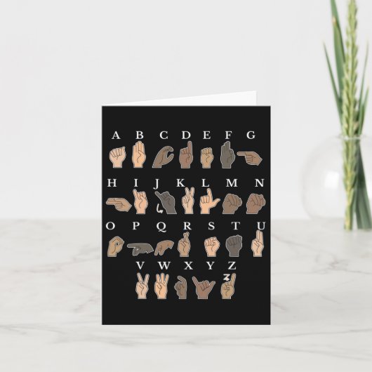 Gebärdensprache Asl Hand Gesture Taube Bewusstsein Karte (Vorderseite)