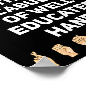 Gebärdensprache Asl Hand Gesture Taube Bewusstsein Poster (Ecke)