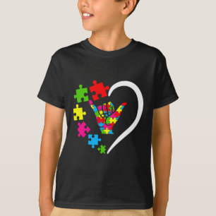 Gebärdensprache Asl Liebe Autismus-Bewusstseins-Ta T-Shirt