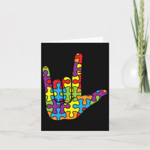 Gebärdensprache ASL Liebe - Autistisches Puzzle Au Karte