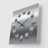 Gebärdensprache - bleifrei quadratische wanduhr (Winkel)