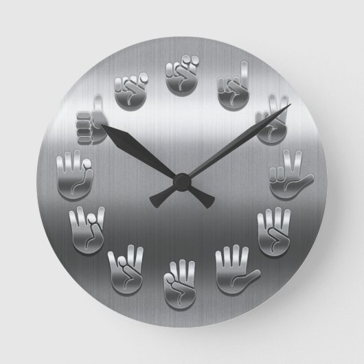 Gebärdensprache - bleifrei runde wanduhr (Vorderseite)