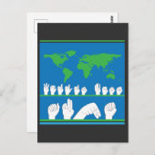 Gebärdensprache - die beste Tante der Welt Postkarte (Vorne/Hinten)