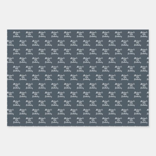 Gebärdensprache, Graue, weiße Bezeichnung Geschenkpapier Set (Vorderseite 2)