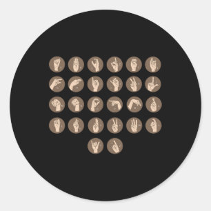 Gebärdensprache Handdolmetscher als tiefes Bewusst Runder Aufkleber