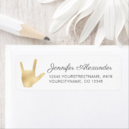 Gebärdensprache I Liebe Sie Gold-Imitate-Siegel