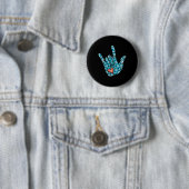 Gebärdensprache I Liebe You Gesture Heart Deaf Awa Button (Beispiel)