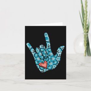 Gebärdensprache I Liebe You Gesture Heart Deaf Awa Karte