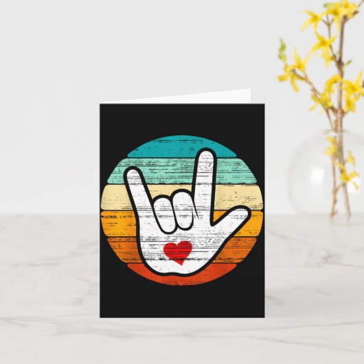 Gebärdensprache Ich Liebe Dich, Gebärdensprache He Karte (Gelbe Blume)