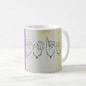 Gebärdensprache "Lächeln " Kaffeetasse (VorderseiteRechts)