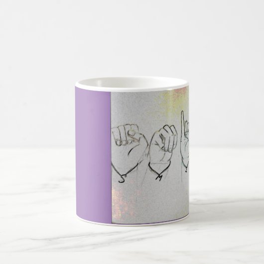 Gebärdensprache "Lächeln " Kaffeetasse (Mittel)