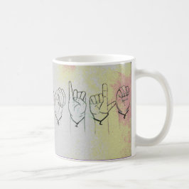 Gebärdensprache "Lächeln " Kaffeetasse