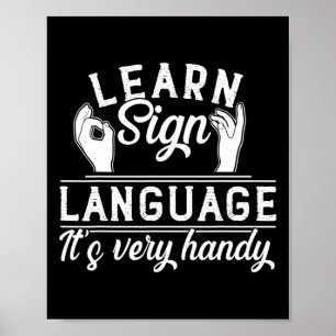 Gebärdensprache lernen Asl Lehrer Gehörlosenbewuss Poster