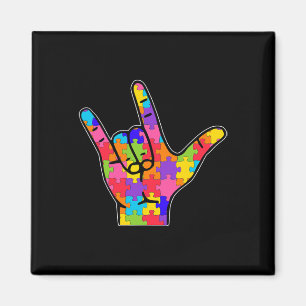 Gebärdensprache Liebe ASL Autismus Geschenk Bewuss Magnet