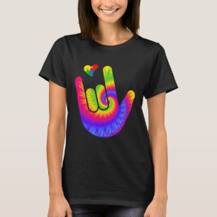 Gebärdensprache Liebe ASL Hand Autismus-Bewusstsei T-Shirt