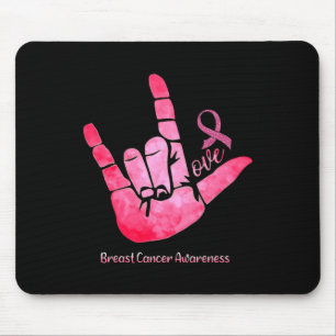 Gebärdensprache Liebe Brustkrebs-Bewusstsein Rosa Mousepad