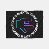 Gebärdensprache Liebeszeichen Behinderungsbewussts Fleecedecke (Vorderseite (Horizontal))