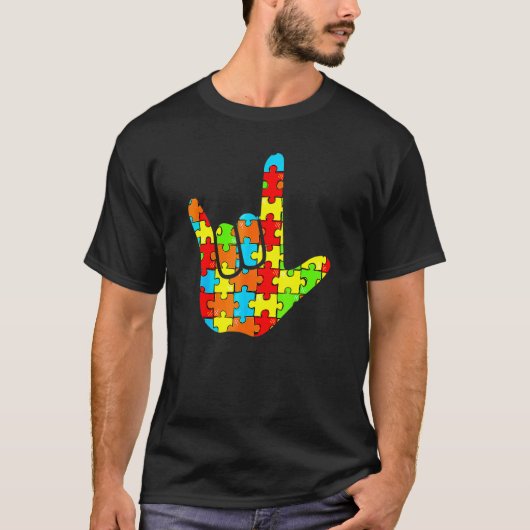 Gebärdensprache Liebeszeichen Sprache Autismus-Bew T-Shirt (Vorderseite)