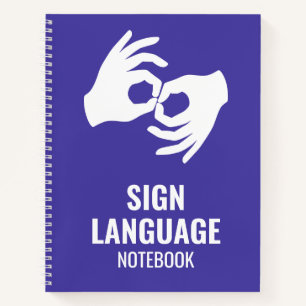 Gebärdensprache Notizbuch – ASL Hände Symbol Lila