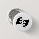 Gebärdensprache-Piktogramm-Knopf Button (Vorne & Hinten)