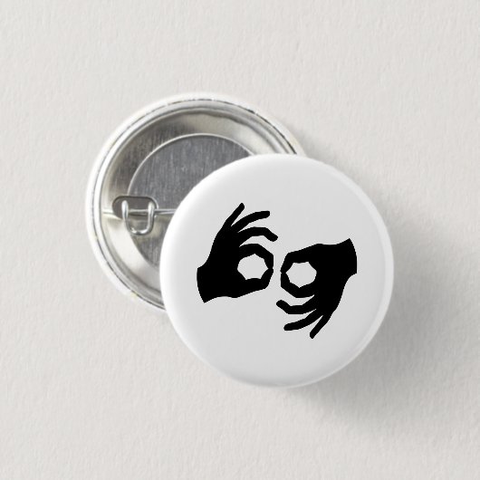 Gebärdensprache-Piktogramm-Knopf Button (Vorne & Hinten)