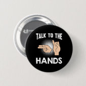 Gebärdensprache Rede Mit Den Händen Amerikanische Button (Vorne & Hinten)