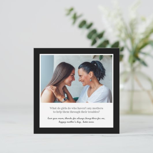 Gebärdensprache und Foto der Mutter Karte (Stehend Vorderseite)