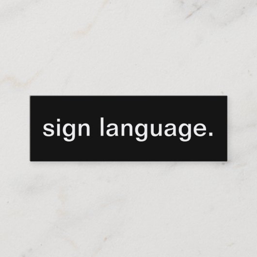 Gebärdensprache-Visitenkarte Mini Visitenkarte (Vorderseite)