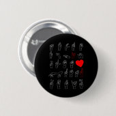 Gebärdensprachlehrer Amerikanische Gebärdensprache Button (Vorne & Hinten)