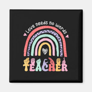 Gebärdensprachlehrer Wort in Gebärdensprachbewusst Magnet