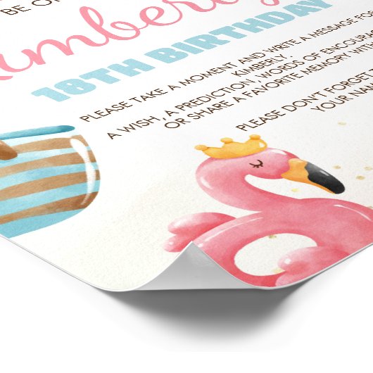 Gebärdensschild am Strand, Party Zeitschrift Pool Poster (Ecke)