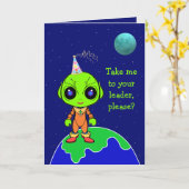 Gebärdente Karte mit Alien (Gelbe Blume)