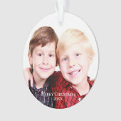 Gebärende |Red|Foto Frohe Weihnachten Ornament (Vorderseite)