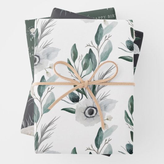 Gebärmutterblättern für die Blumenbedeckung Geschenkpapier Set (Beispiel)