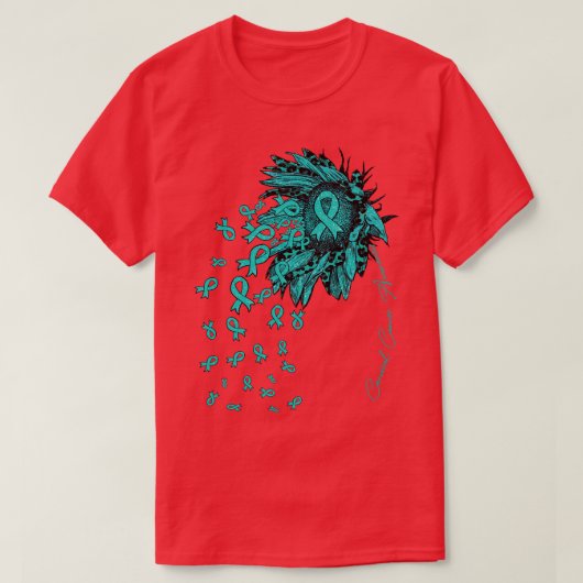 Gebärmutterhalsbewusstsein Sonnenblumenbänder fall T-Shirt (Design vorne)