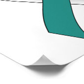 Gebärmutterhalskrebs - Aquamarines weißes Band 3 Poster (Ecke)