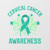 Gebärmutterhalskrebs-Bewusstsein Blumenkohl Aquama Fensteraufkleber (Blatt)