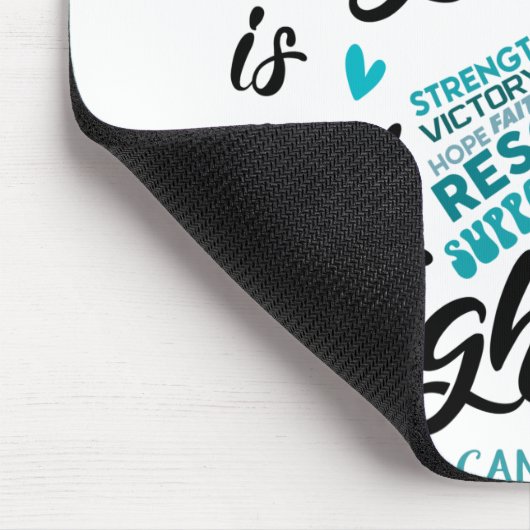 Gebärmutterhalskrebs-Bewusstsein Ihr Kampf ist mei Mousepad (Ecke)