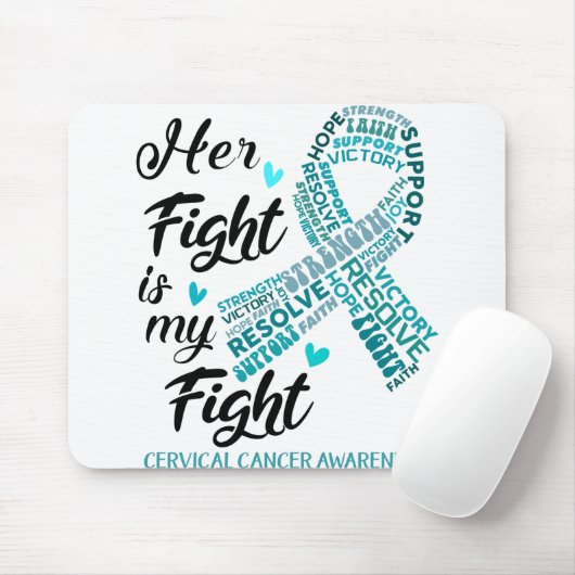 Gebärmutterhalskrebs-Bewusstsein Ihr Kampf ist mei Mousepad (Mit Mouse)