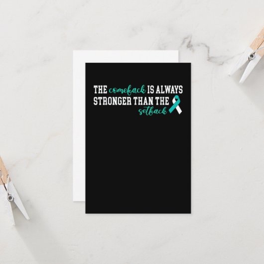 Gebärmutterhalskrebs Das Comeback ist immer stärke Karte (Vorderseite/Rückseite Beispiel)