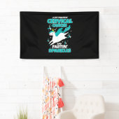 Gebärmutterhalskrebs Funny Unicorn Farb Glitzern T Banner (Insitu)