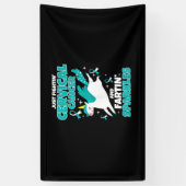 Gebärmutterhalskrebs Funny Unicorn Farb Glitzern T Banner (Vertikal)