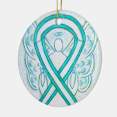 Gebärmutterhalskrebs Gänzchen Kunstschmuck Keramikornament (Links)