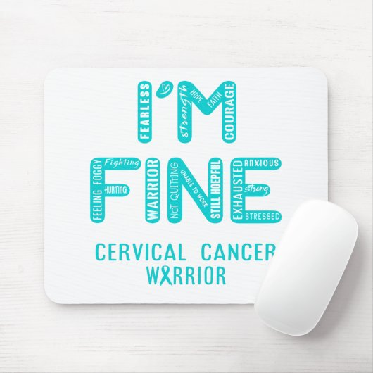 Gebärmutterhalskrebs - ICH BIN FINE Mousepad (Mit Mouse)
