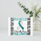 Gebärmutterhalskrebs Ich trage stolz Aquamarin und Postkarte (Stehend Vorderseite)