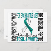 Gebärmutterhalskrebs Ich trage stolz Aquamarin und Postkarte (Vorne/Hinten)