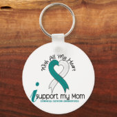 Gebärmutterhalskrebs Ich unterstütze meine Mama Schlüsselanhänger (Vorderseite)