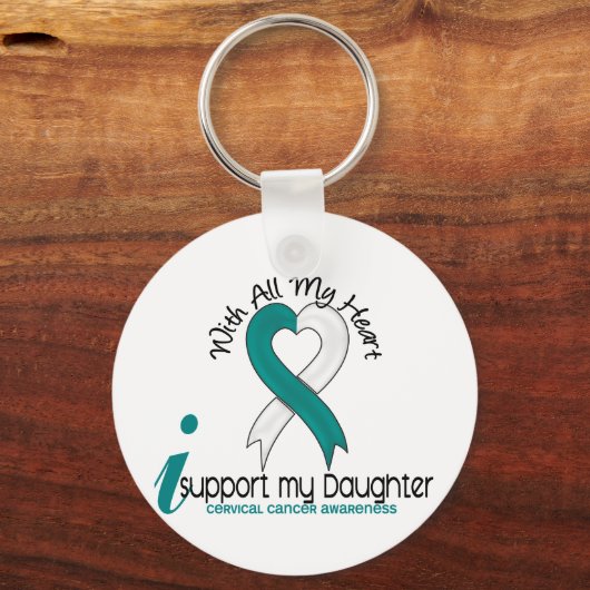 Gebärmutterhalskrebs Ich unterstütze meine Tochter Schlüsselanhänger (Vorderseite)